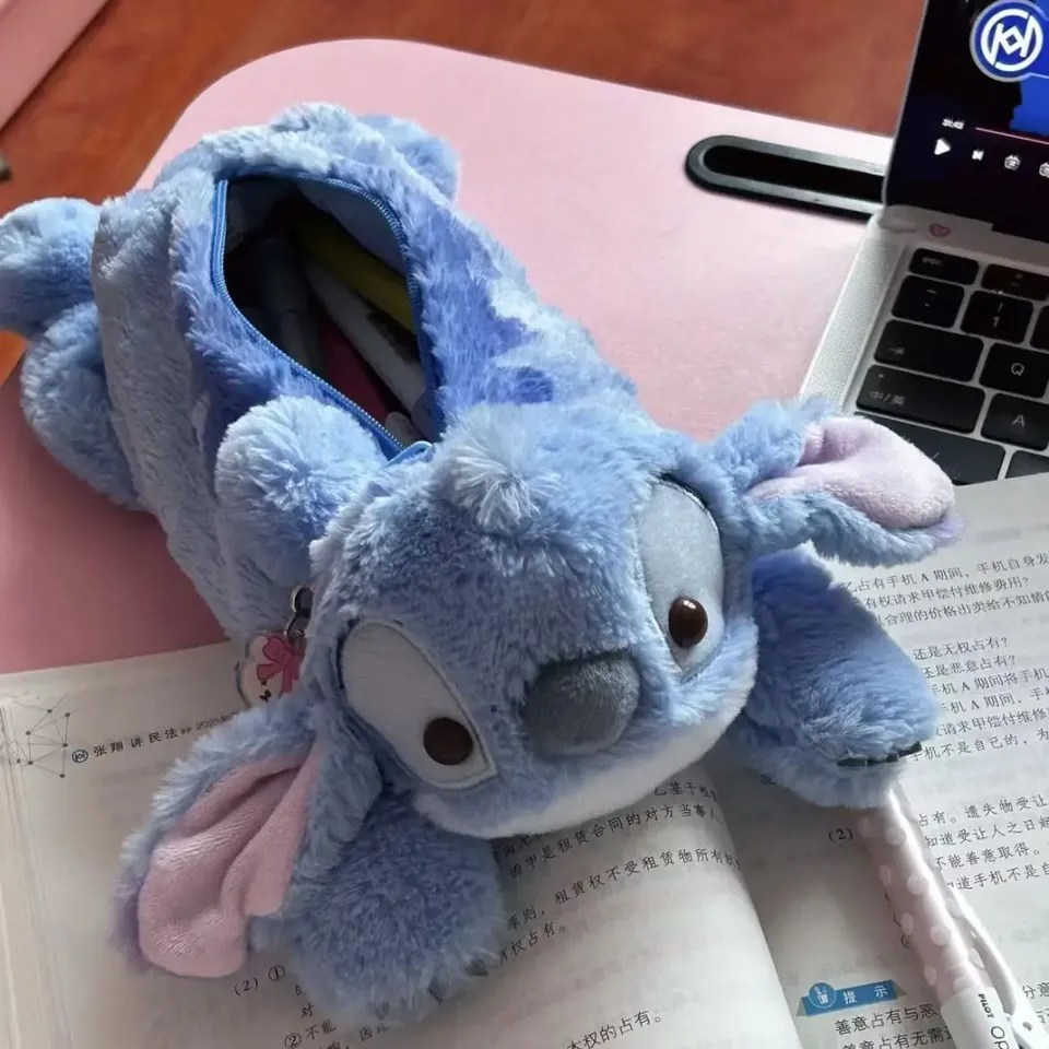 

Чехол для ручки Disney Stitch, плюшевый пенал с рисунком Лотсо, настольная сумка для хранения, детский подарок на день рождения в стиле аниме
