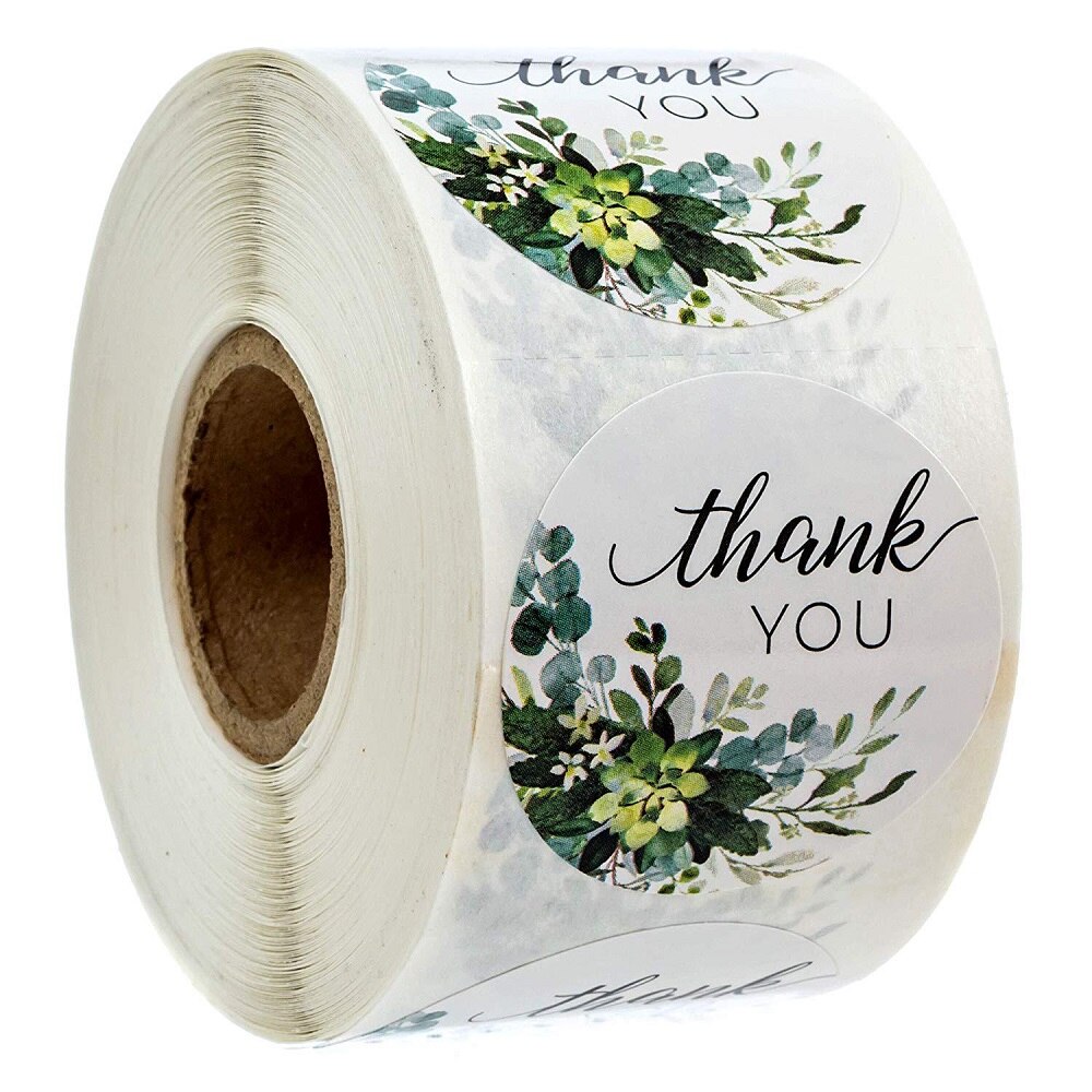 

Натуральные круглые наклейки "Thank You", 100-500 штук, Papelaria