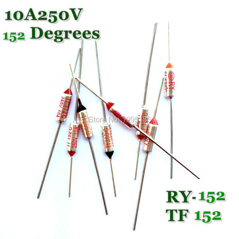 

RY 10 шт./лот Новый Micro тепловой предохранитель 10A250V 152 градусов Tf 152 C, мини температурный предохранитель, металлический корпус, тепловой предохранитель, с отключением, RY152