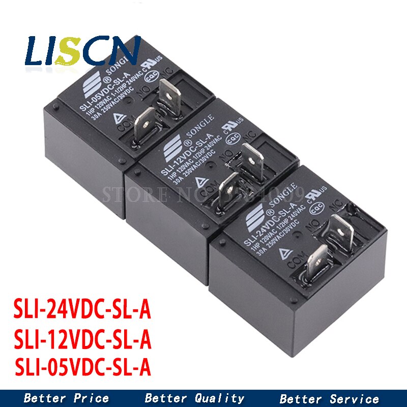

Силовые реле SLI-05VDC-SL-A SLI-12VDC-SL-A SLI-24VDC-SL-A 5 В 12 В 24 В 30 А HF2160 4-контактное реле