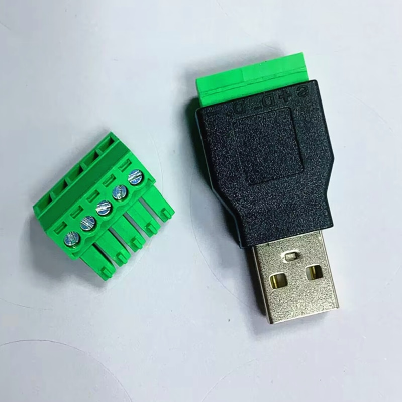 

1 шт. USB 2.0 тип A штекер/гнездо на 5-контактный винтовой разъем USB разъем с защитой USB2.0 для винтовой клеммы