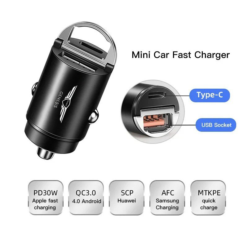 

Автомобильное зарядное устройство, адаптер USB PD Type C, быстрая зарядка, быстрая зарядка для Genesis Coupe EQ900 G80 G90 GV80 GV60 X GV70, автомобильные аксессуары