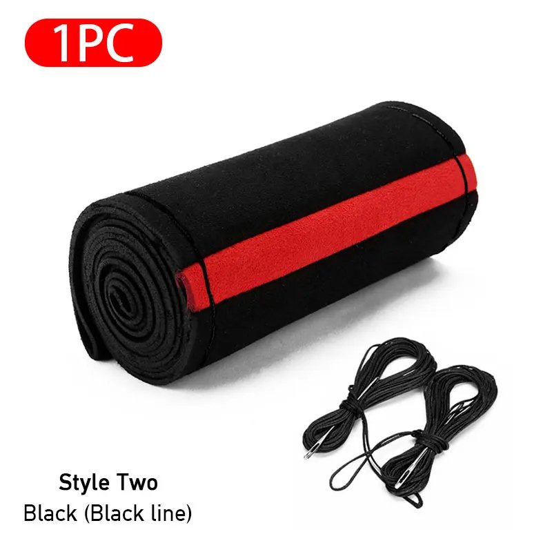 

Плетеный чехол на руль, замшевый противоскользящий дышащий защитный чехол на руль, универсальный защитный чехол на руль 38 см