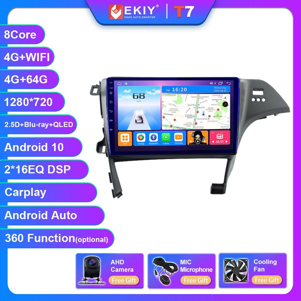 

Автомагнитола EKIY T7 Android 10 для Toyota Prius XW30 2009-2016 RHD мультимедийный видеоплеер Navi магнитофон Carplay Auto No 2din