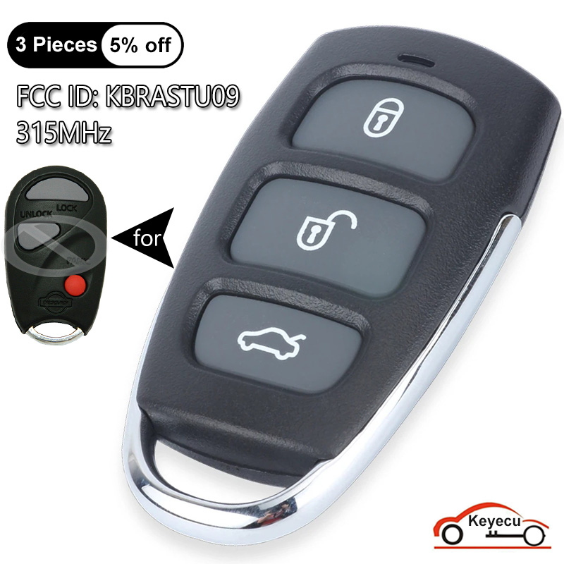 

KEYECU обновленная деталь 3 + 1 4 Кнопка для Nissan Pathfinder 1998 1999 2000 2001 FCC ID: KBRASTU09