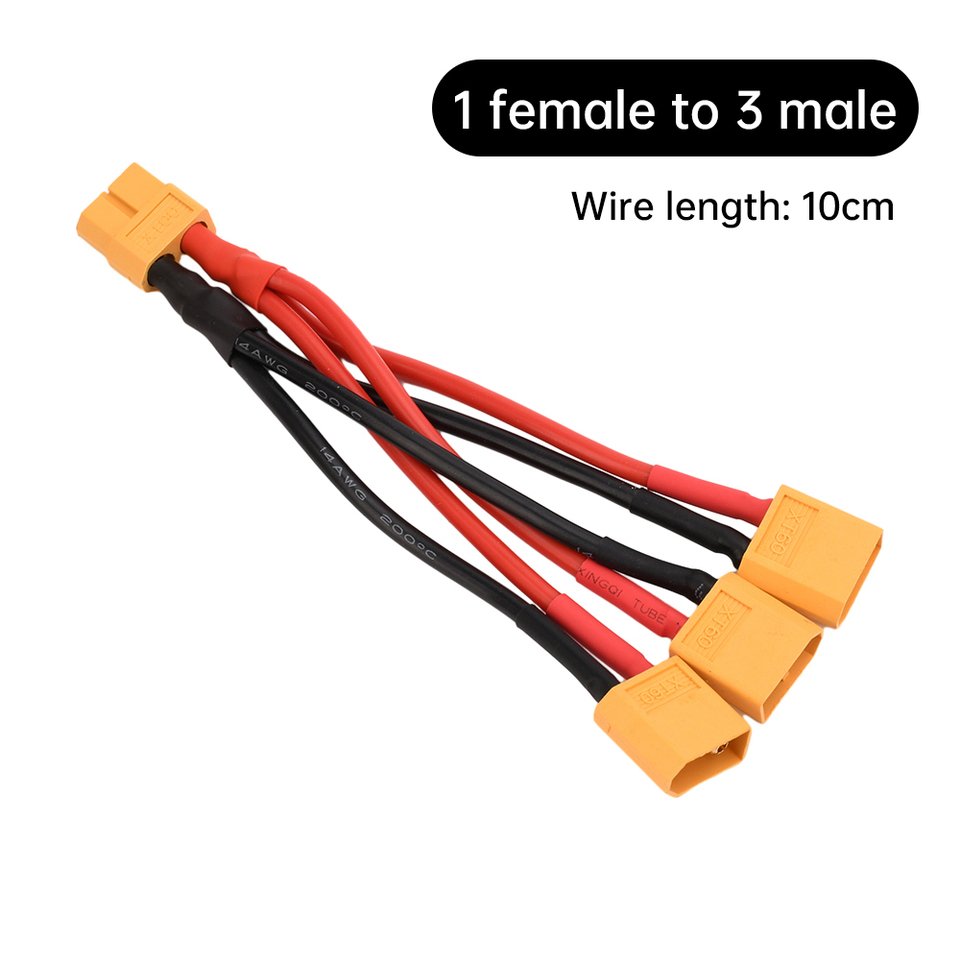 

XT60 штекер/гнездо кабеля Параллельный разъем 3-сторонний 14AWG силиконовый провод двойной удлинитель Y-образный разветвитель для зарядного устройства мотора источник питания