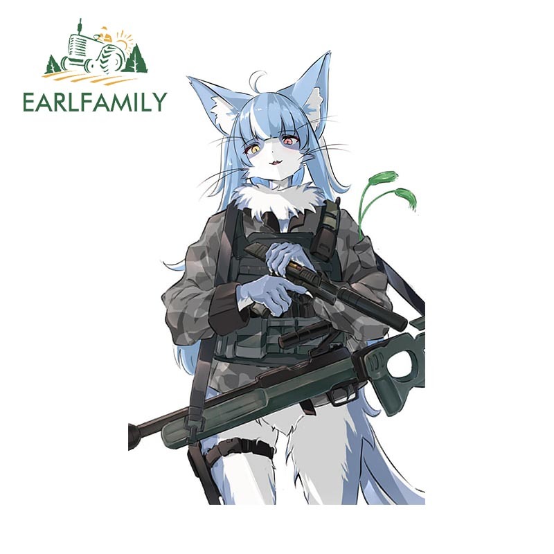 

EARLFAMILY 13 см x 8,5 см для пушистого лисьего солдата, стикеры для автомобиля, стикеры для пистолета, индивидуальные водонепроницаемые Стикеры