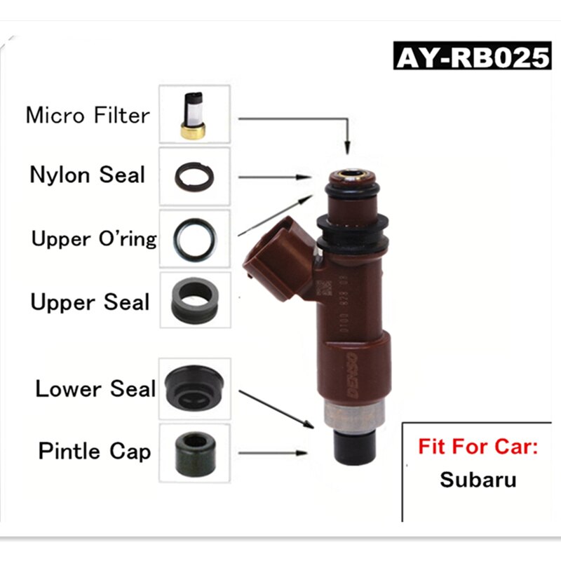 

6 комплектов, ремонтный комплект топливной форсунки для Subaru Outback B9 Tribeca 2005-08 OEM # 16611 AA700, FJ859 (AY-RB025)