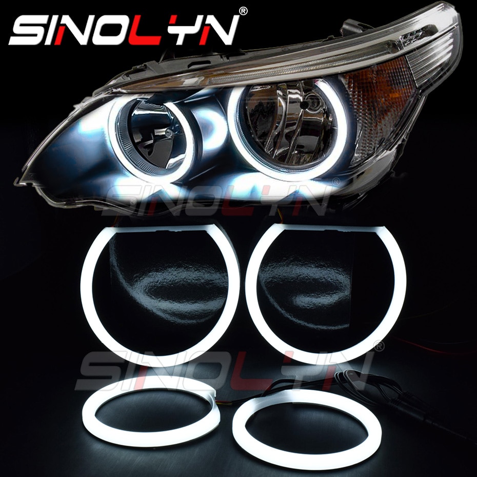 

Светодиодсветодиодный ангельские глазки Sinolyn для BMW E60, E61, 520i, 525i, 530i, 540i, 545i, 550i, M5, переключаемые гало-кольца, автомобильные аксессуары