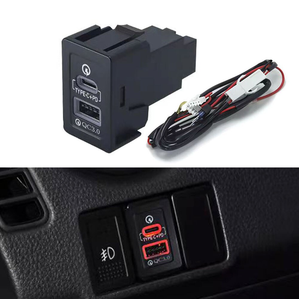 

Автомобильное зарядное устройство QC3.0 с двумя USB-портами для быстрой зарядки телефонов Suzuki SX4 Свифт Vitara New Alto