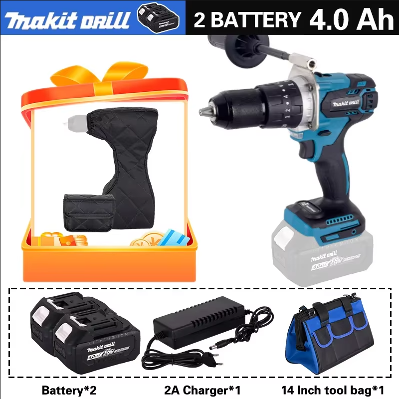 

Аккумуляторная ударная дрель Makit DRILL DHP458 18В