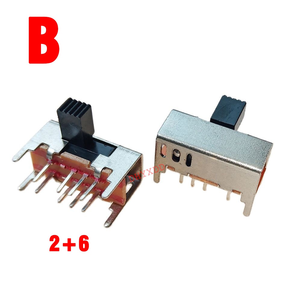 

100 шт. SK23D05 G6 панель PCB 8 Pin 3 позиции 2P3T DP3T Слайдер переключатель Боковая ручка прямой ножной переключатель ручка переключатель питания
