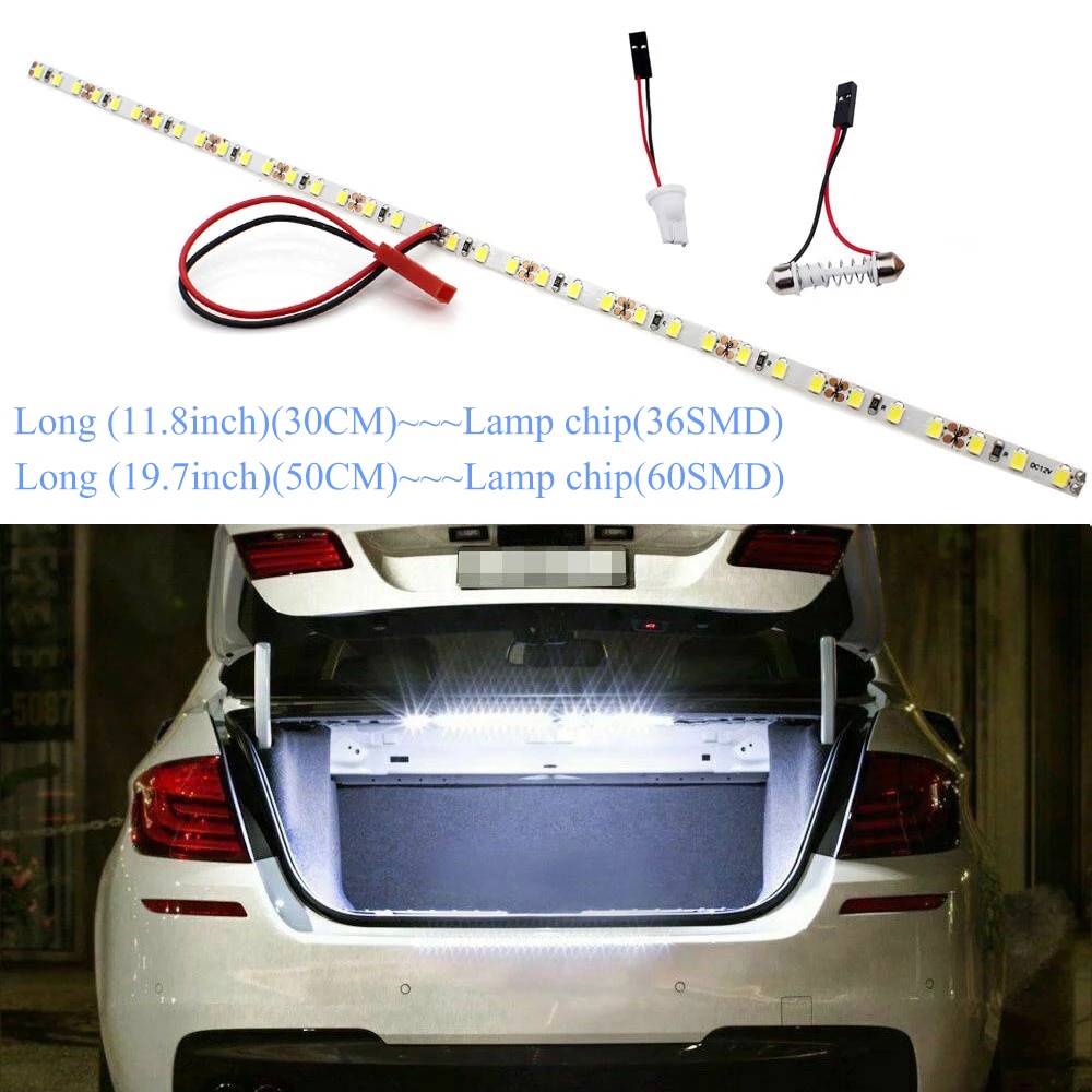 

3600-12000LM Светодиодная лента Festoon T10 LED для багажника автомобиля, багажного отделения, внутреннее освещение белого цвета 6000K