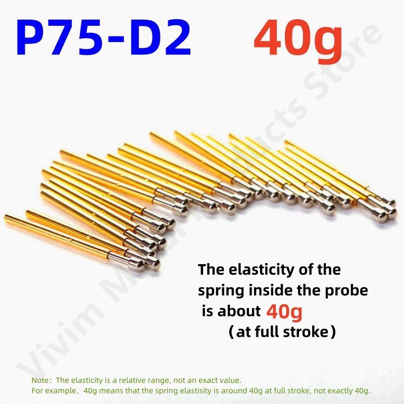 

20/100 шт. пружинный испытательный щуп P75-D2, испытательный штифт P75-D, никелированная круглая головка, диаметр 1,30 мм, Pogo Pin, инструмент для тестирования печатной платы 1,02 мм 17,0 мм 40 г