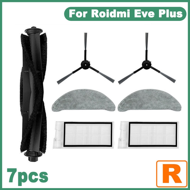 

Фильтр НЕРА для пылесоса Xiaomi Roidmi Eve Plus, основная боковая щетка, насадка на швабру, аксессуары для робота-пылесоса, запасные части для дома