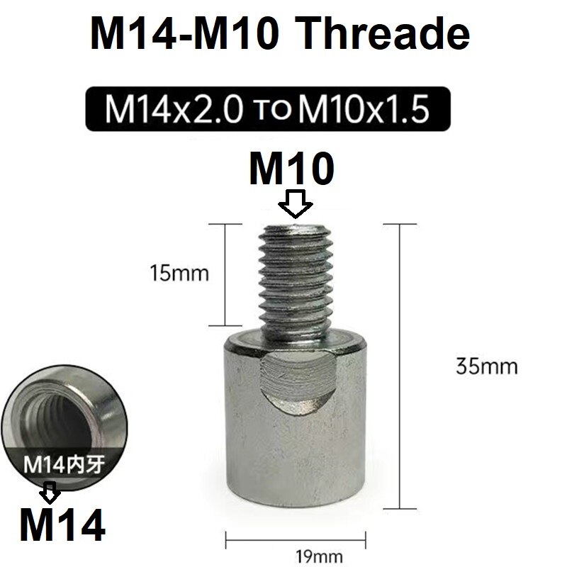 

Переходник угловой шлифовальный M14 на M10