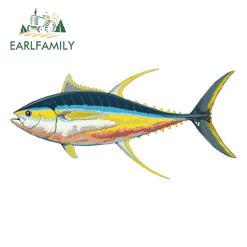 

EARLFAMILY 13 см x 5,9 см для Бонито, тунца, рыбы, мотоциклетные автомобильные наклейки, наклейка на доску для серфинга, модная наклейка на окклюзию, царапины для JDM SUV RV