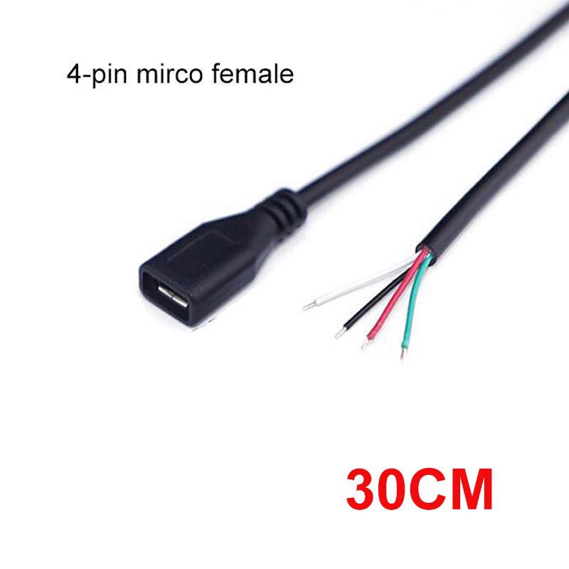 

0,3 м 1 м Micro USB 2.0 тип A Мужской Женский Разъем Кабель DIY Удлинитель ремонт зарядки 2/4-контактный сердечник Шнур для передачи данных