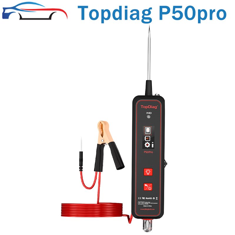 

TopDiag p50pro автомобильный тестер цепей, зонд, ручка, лампочка, диагностический инструмент, напряжение грузовика, авторемонт с тестером фонарика