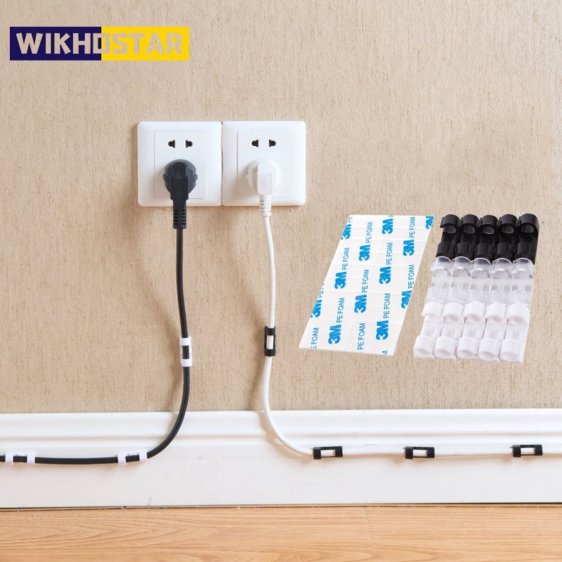 

Wijostar кабель зажим для намотки кабеля для управления кабелем клейкая застежка для зарядного устройства Настольный провод стеллаж для хранения