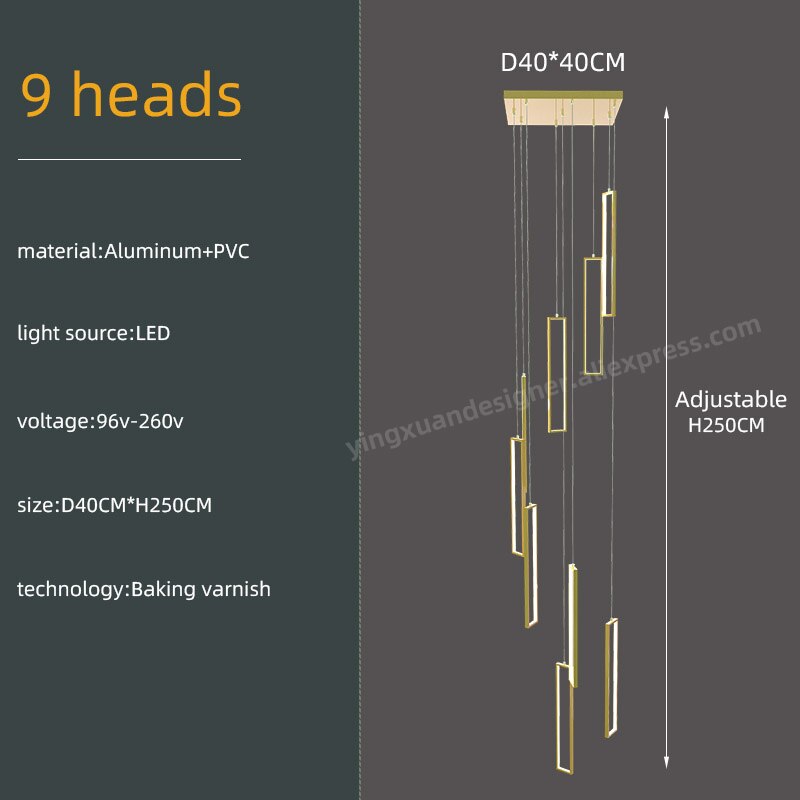 

Подвесной светильник Yingxuan 5/9/12/15/18 головок черный/золотой