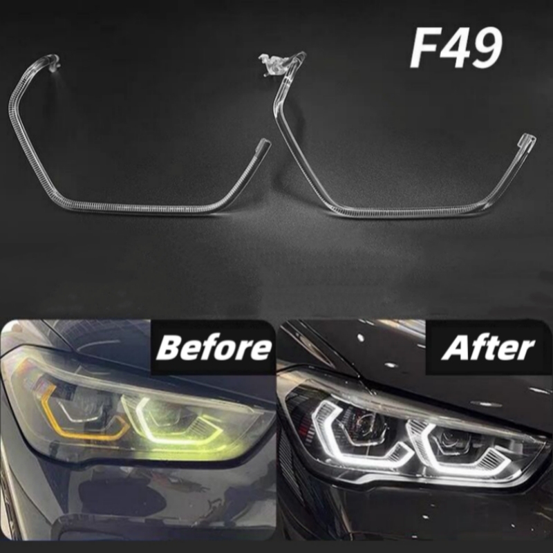 

Для BMW X1 F49 F48 2019 2020 2022 Автомобильные светодиодные направляющие полосы для фар «ангельские глазки» Акриловые трубки DRL Аксессуары для дневных ходовых огней