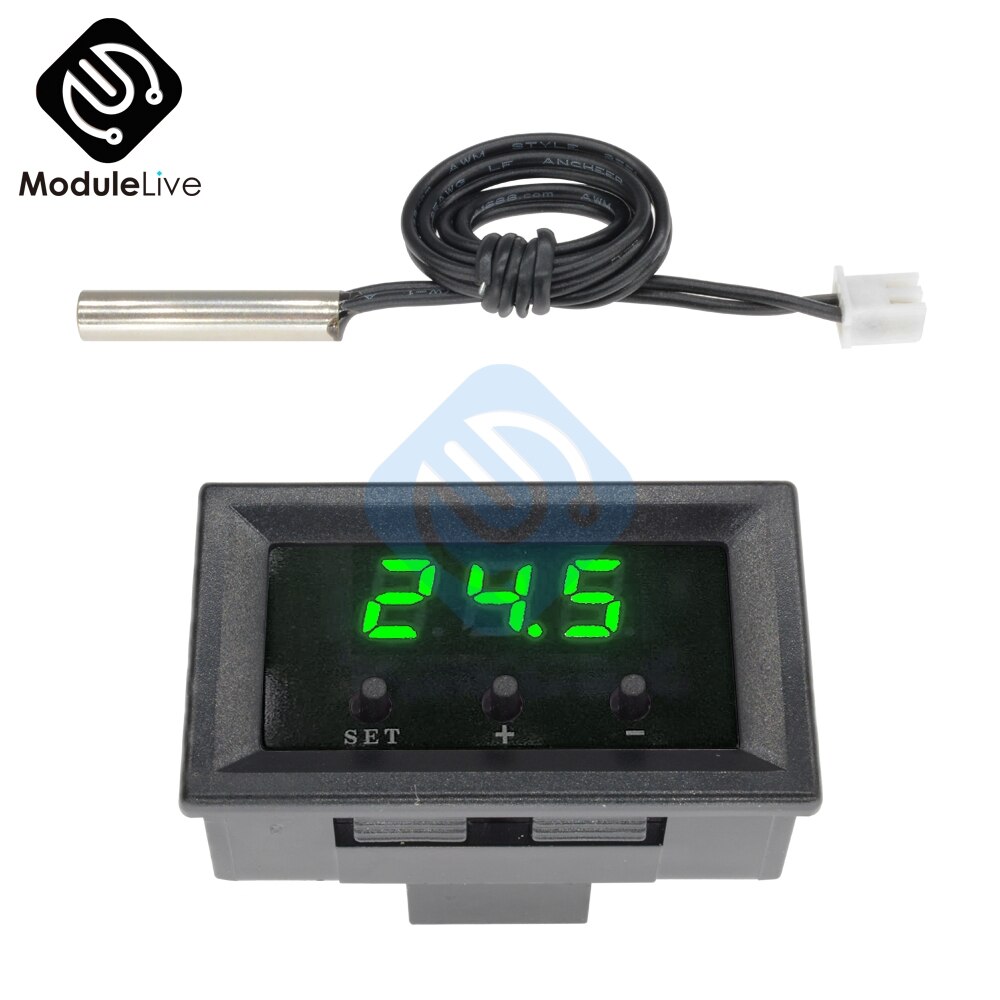 

Мини светодиодный цифровой термостат W1209 DM с контролем температуры контроллер термометра, модуль переключателя постоянного тока 12 В, водонепроницаемый датчик NTC