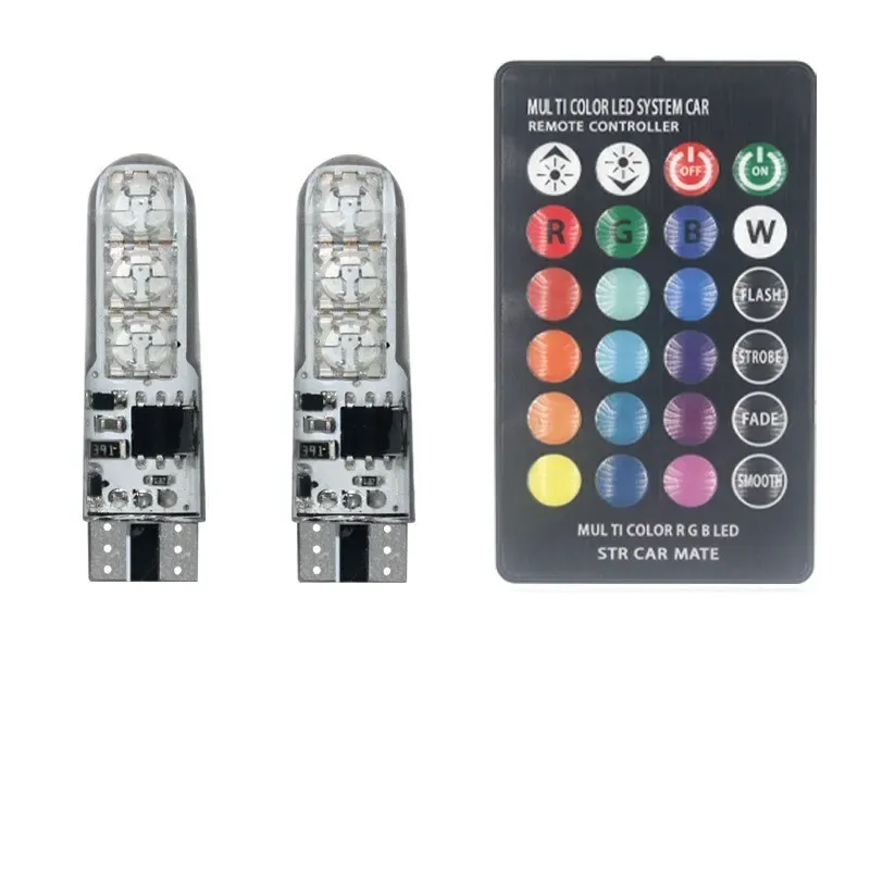 

T10 W5W RGB Светодиодная Автомобильная Лампа 12SMD 5050 CANbus, Совместимая С Универсальным 194 168 Транспортным Средством