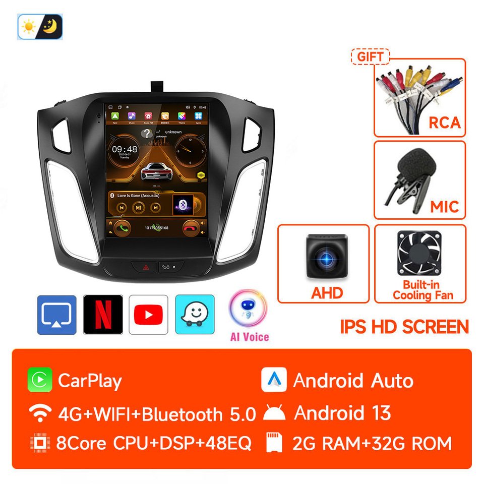 

Автомагнитола JIUYIN 2 Din Android 12 для Ford Focus 3 Mk 3 2011 2012 - 2019 мультимедийный видеоплеер 2 Din Carplay Авто Стерео DVD