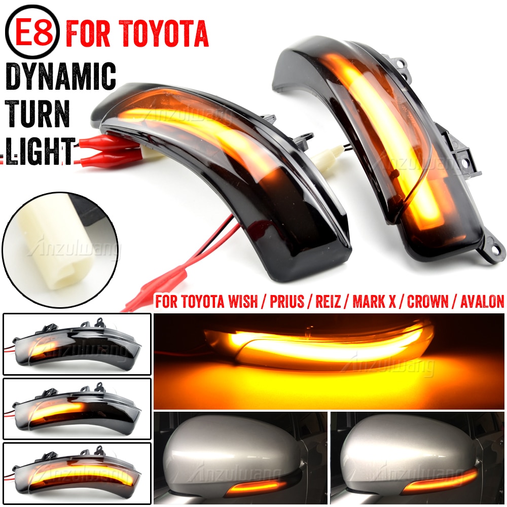 

Светодиодный динамический поворотник для Toyota Camry Prius REIZ Wish Mark X Crown Avalon IQ EQ EV SAI MAJESTA