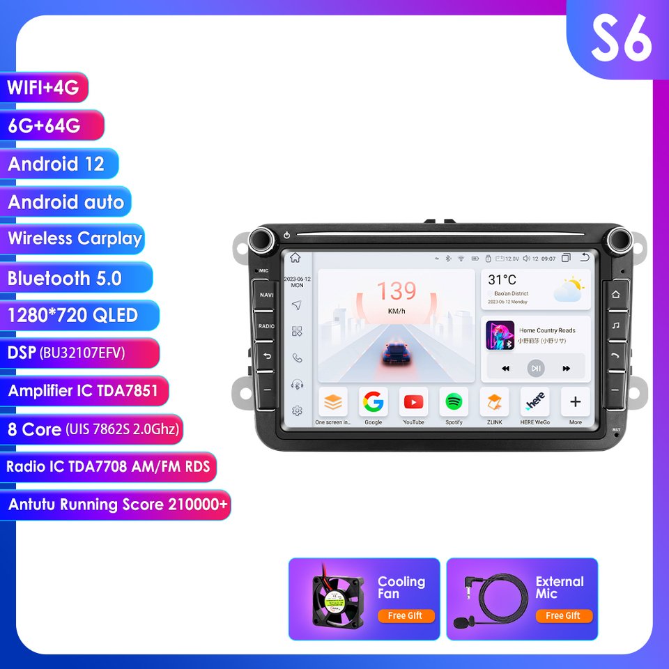 

Автомагнитола 2DIN, мультимедийный плеер на Android 10, 8 дюймов, с GPS Навигатором, для VW POLO, GOLF 5, 6, Seat, PASSAT B6, CC, JETTA, TIGUAN, TOURAN, EOS, SHARAN, SCIROCCO, CADDY, 4GLTE