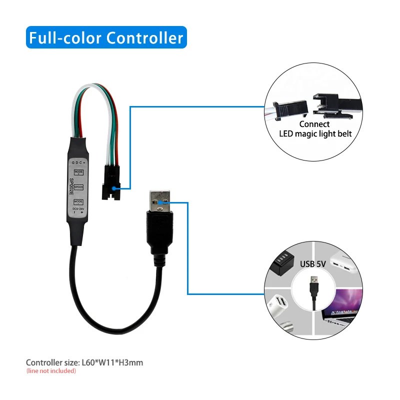 

RGB контроллер Lebeisenf SP002E 600 пикселей