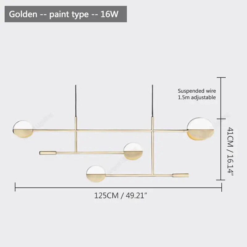 

Подвесной светильник Artpad LED 4 головки черный золотой