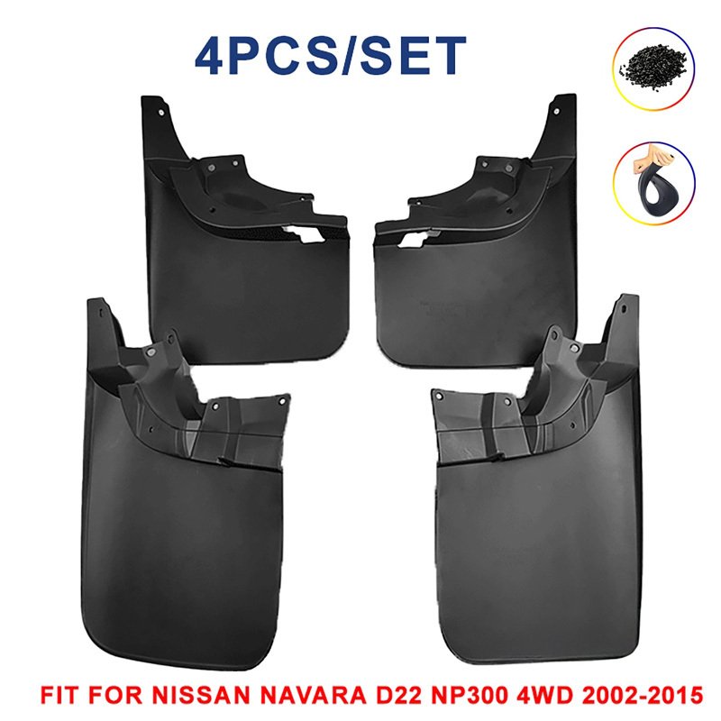 

4 шт./компл. черные автомобильные брызговики на передние и задние колеса, подходят для Nissan Navara D22 NP300 4WD 2002-2015, автомобильные аксессуары