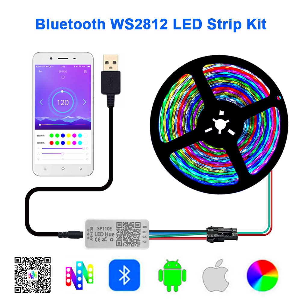 

FUNZENXIN Светодиодная лента RGB Bluetooth 30/60/144 LED