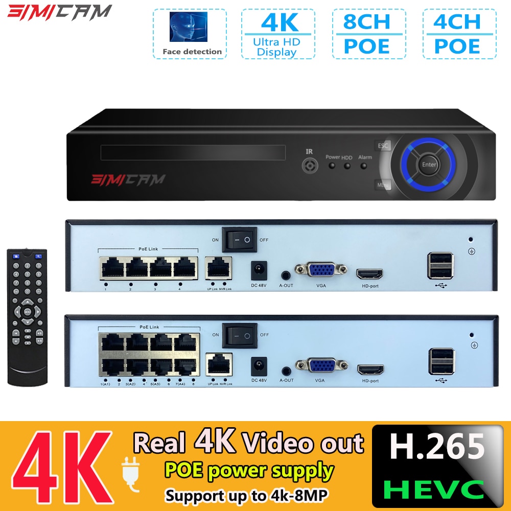 

Сетевой видеорегистратор SIMICAM SMPO08 4K 8CH POE