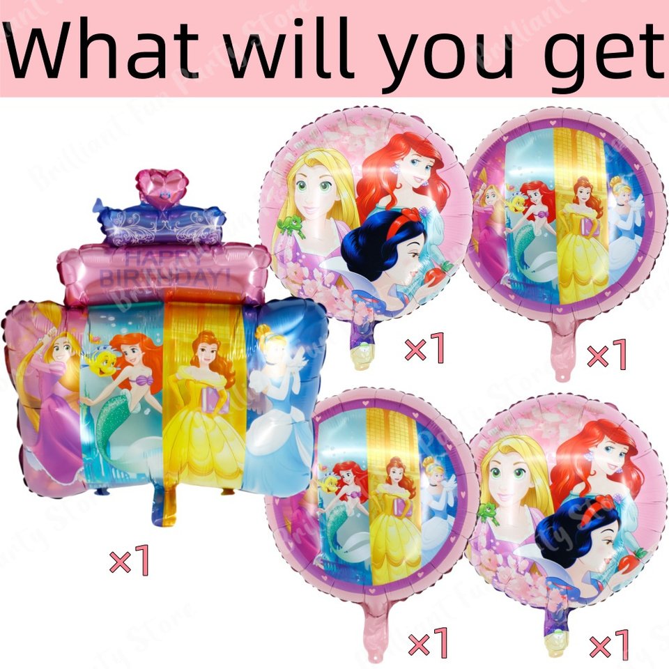 

Фольгированные шары Disney Princess, 5 шт.