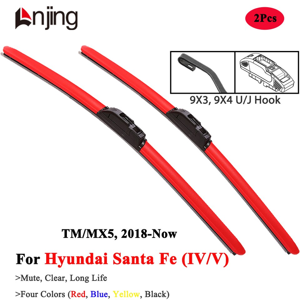 

Разноцветные гибридные щетки стеклоочистителя LNJING для Hyundai Santa Fe 4 5 TM MX5 2018 2019 2020 2021 2022 2023 2024 автомобильные внешние аксессуары