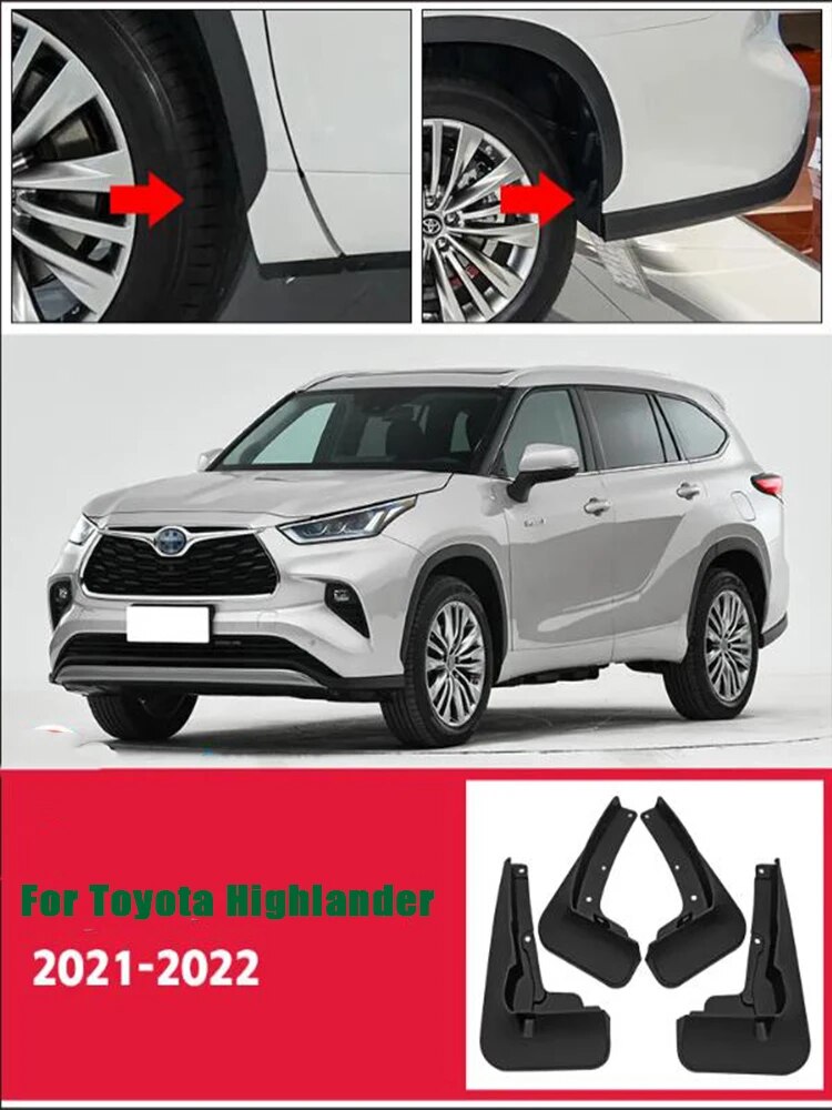 

Брызговики для Toyota Highlander Kluger 2015-2022 2023, грязеотталкивающие Брызговики, брызговики, передние и задние брызговики, автомобильные аксессуары