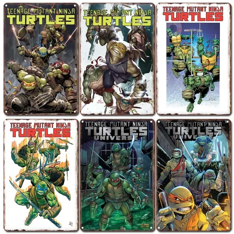 

Винтажная металлическая вывеска "Turtle Power"