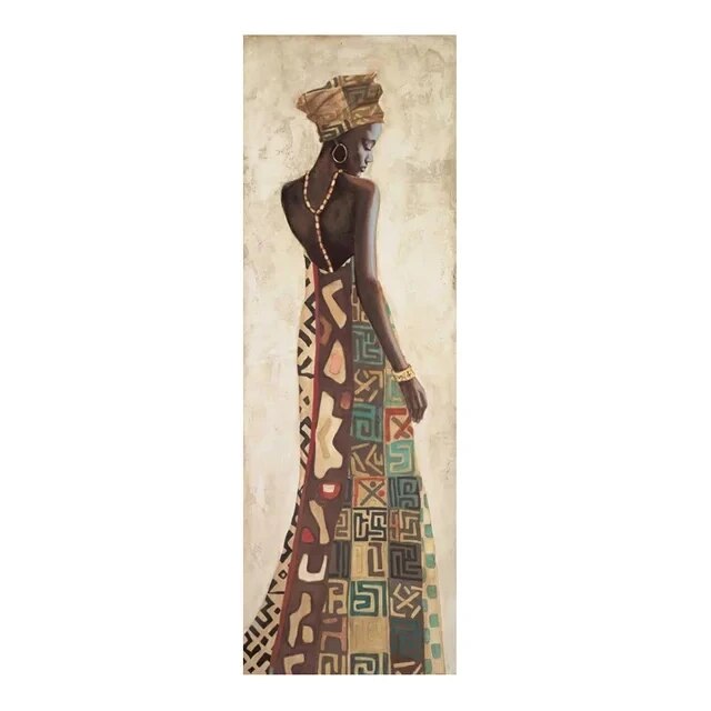 

Large Size Portrait African Black Women Canvas Painting Hanging Posters and Prints Wall Art Pictures Living Room Home Decor