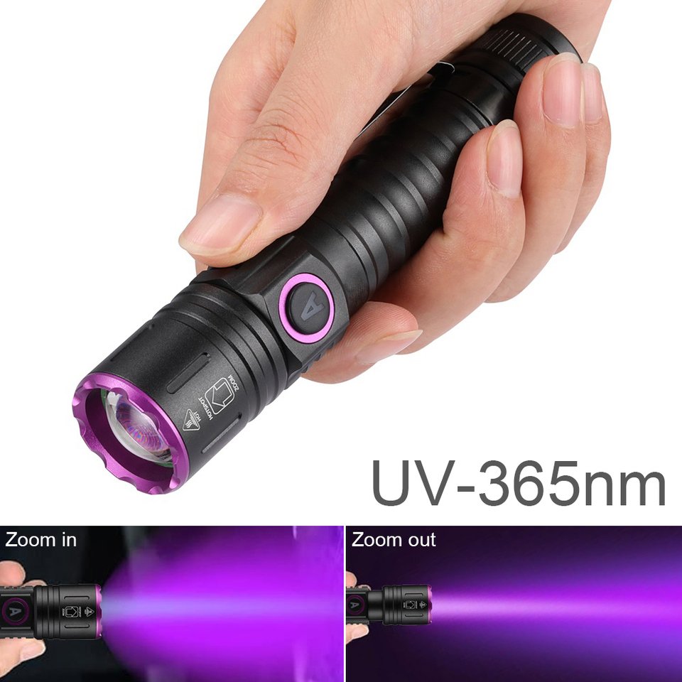 

RTNLIT Зоомируемый чёрный фонарь UV 365 нм