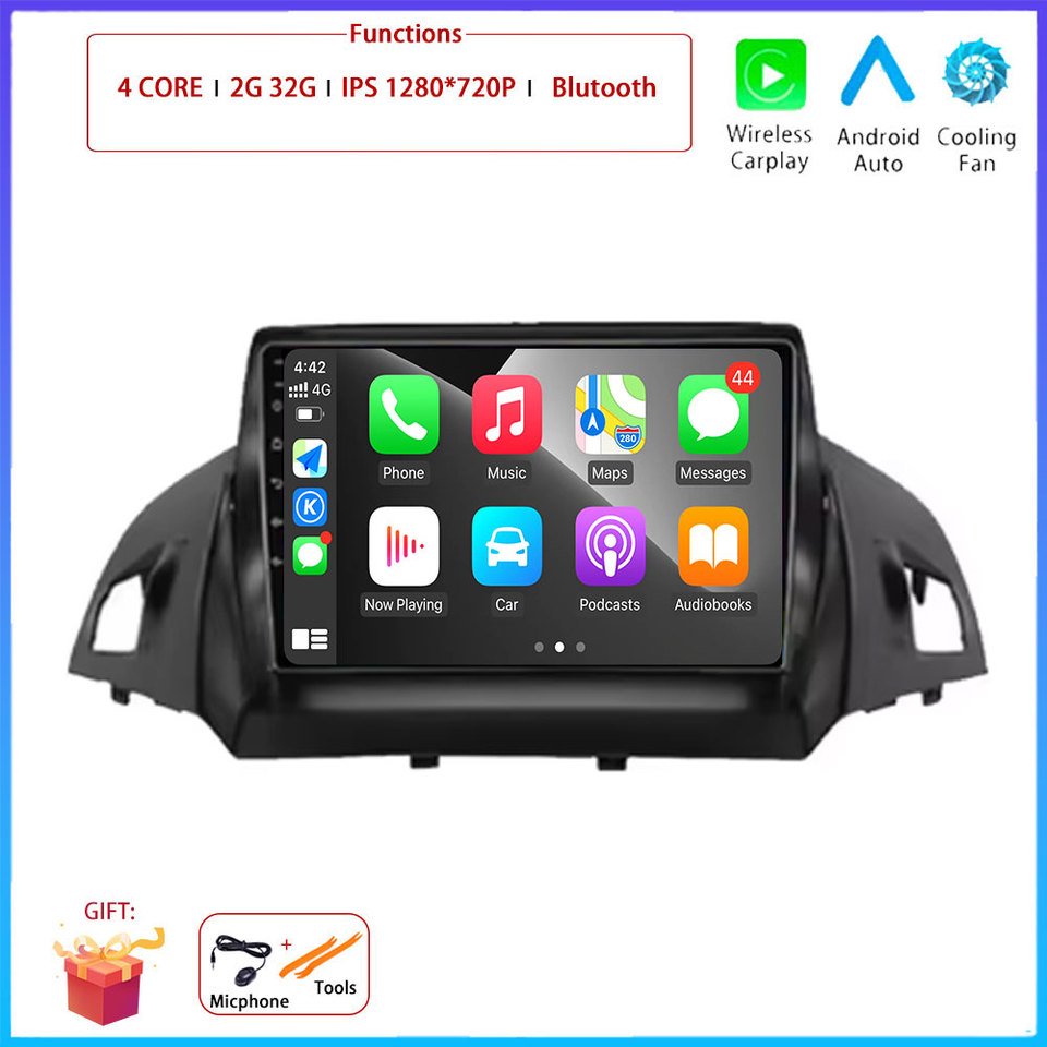 

Автомобильный радиоприемник для Ford C-MAX Kuga 2 Escape 3 2012-2019 Carplay Авторадио Android 14 Auto 4G WIFI GPS Автомобильный мультимедийный сенсорный экран