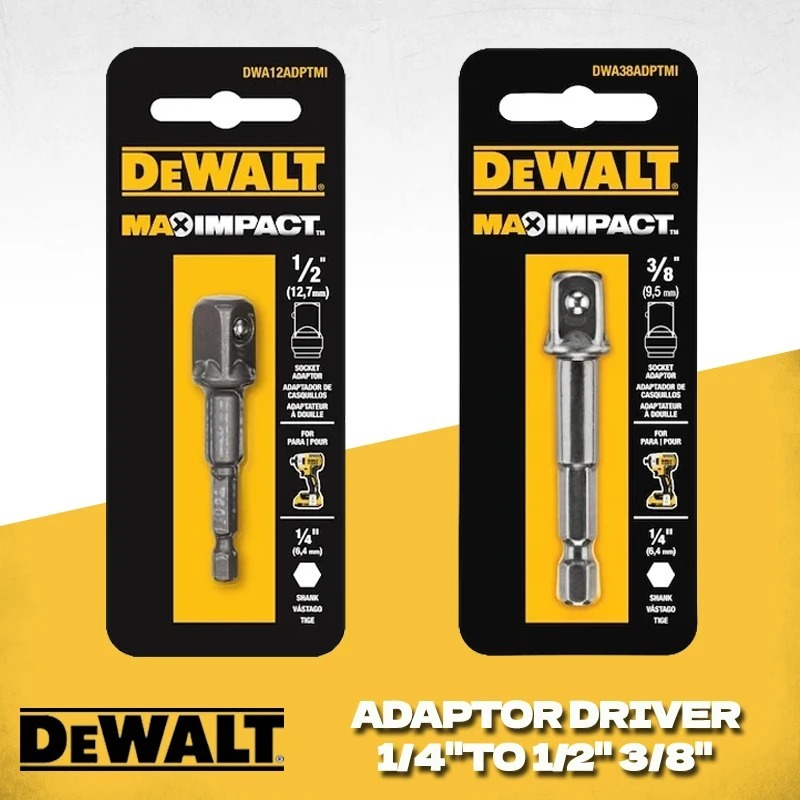 

DEWALT MAX IMPACT™ Адаптер 1/4"-кvadrat 1/2" или 3/8"