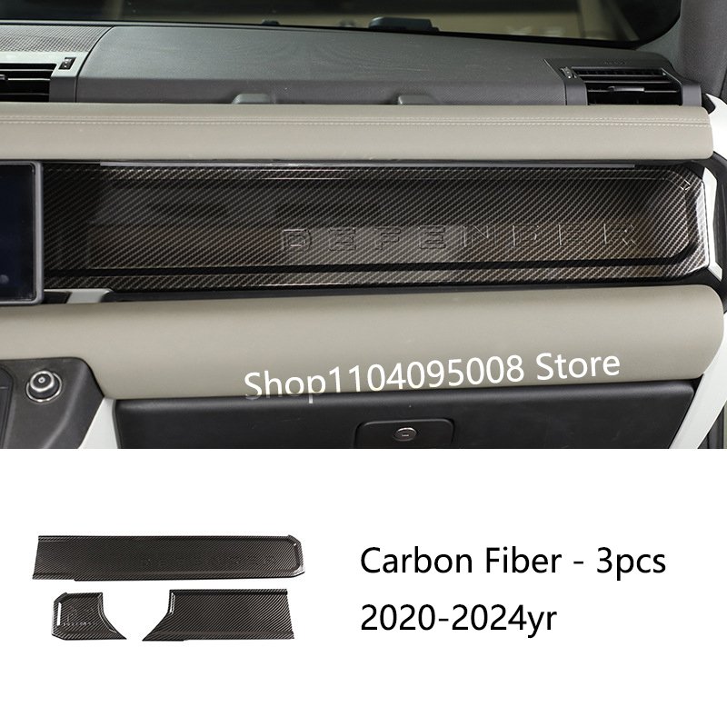 

Для Land Rover Defender 90 110 130 2020-2024 приборная панель из углеродного волокна, панель Wordmark, декоративная полоса для салона автомобиля