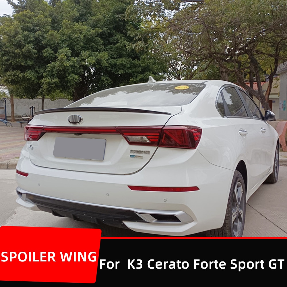 

Для Kia K3 Cerato Forte Sport GT 2019 2020 2021 Задняя Крышка багажника Ducktail губа автомобильный спойлер Крылья ABS черный Углеродные аксессуары