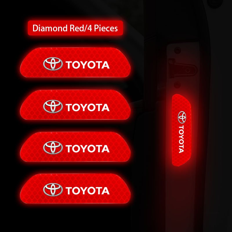 

Светоотражающая наклейка на дверь автомобиля Toyota, ночник, предупреждающая наклейка для Toyota Corolla Yaris Aygo Prius Camry Auris Avensis 4Runner TRD