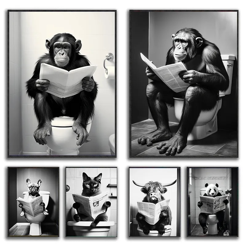 

Настенное искусство Funny Toilet Animals холст