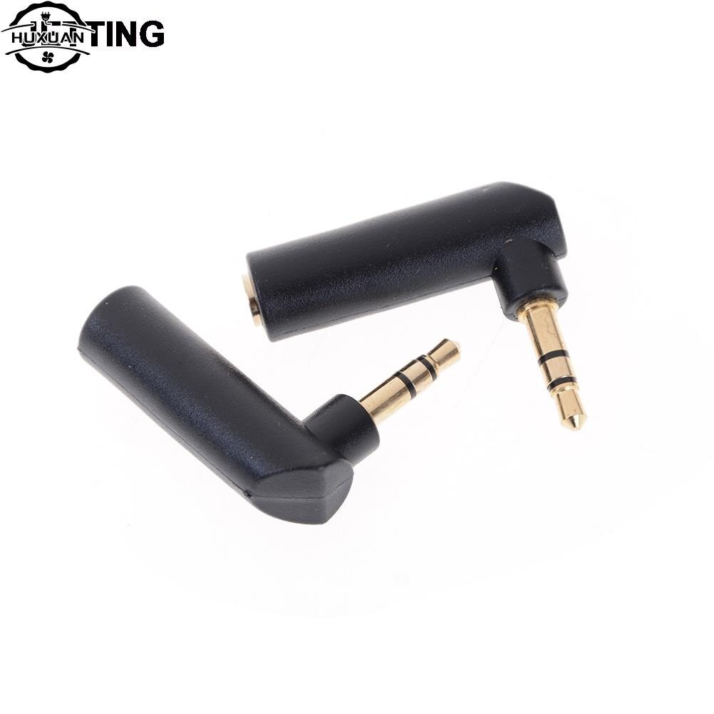 

HUXUAN Connectors 2 шт. золотой разъем 3,5 мм L-образный адаптер