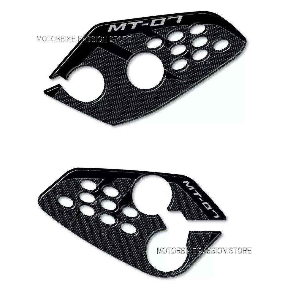 

Для Yamaha Mt-07 MT 07 mt07 2014-2023 мотоциклетная боковая подставка для ног, наклейка на щит, 3D защитные наклейки, водонепроницаемые, черные